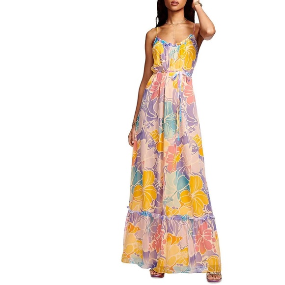 RAMY BROOK - SILK FLORAL MAXI DRESS - Picture 2 of 2